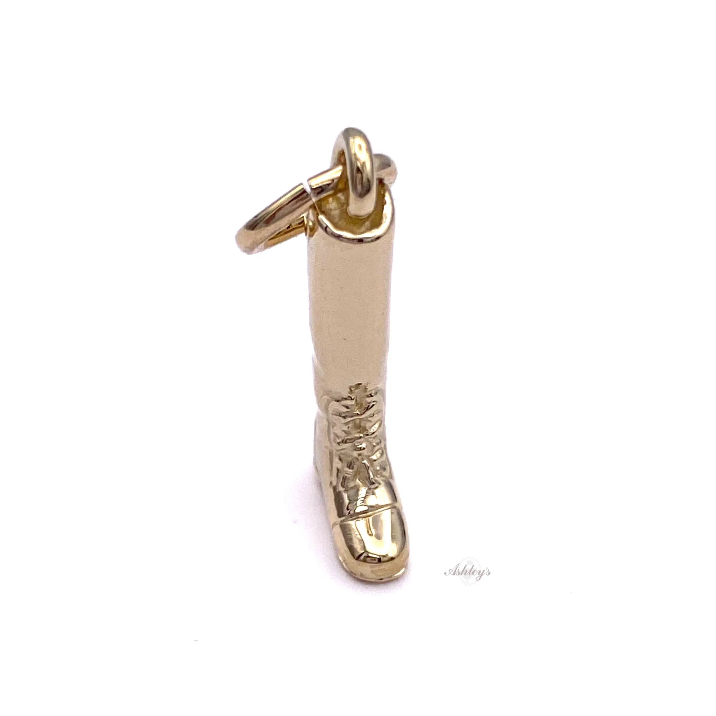 Riding Boot Charm, 14k gold