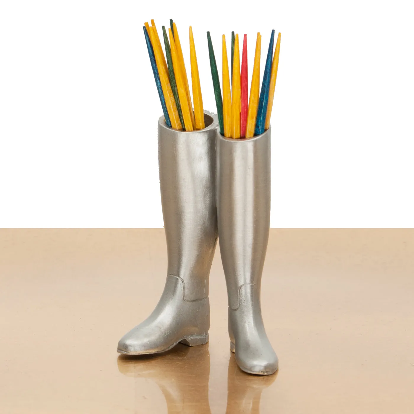 Riding Boots Pewter Pen Holder