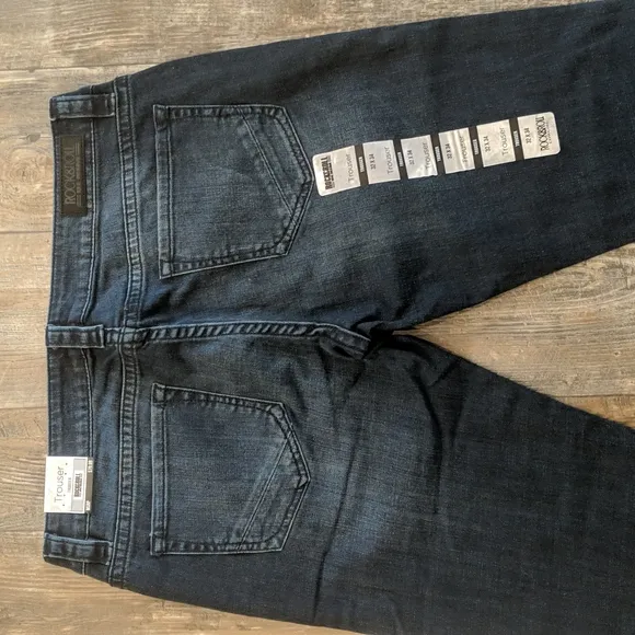 ROCK &amp; ROLL Cowgirl low-rise stretch trousers jeans flares sz 32x34L NWT W8-8486