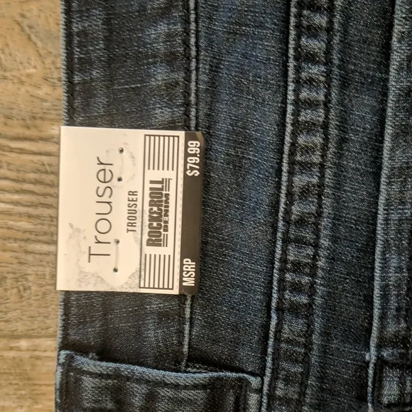 ROCK &amp; ROLL Cowgirl low-rise stretch trousers jeans flares sz 32x34L NWT W8-8486