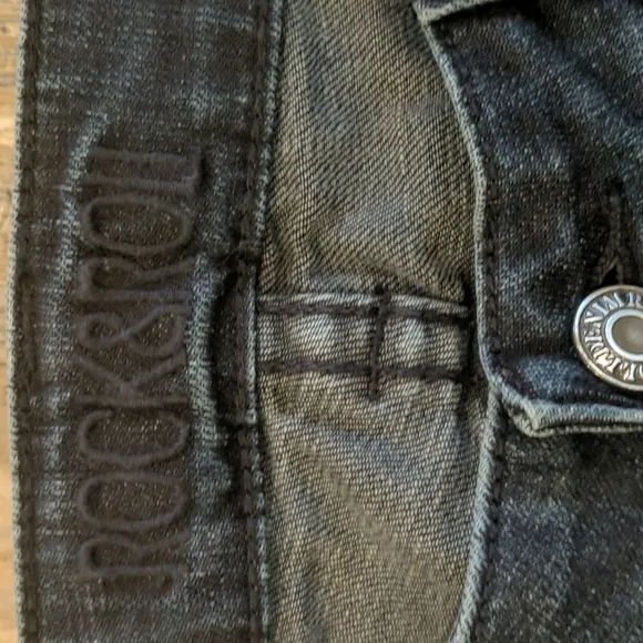ROCK &amp; ROLL Cowgirl low-rise stretch trousers jeans flares sz 32x34L NWT W8-8486