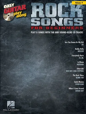 ROCK SONGS FOR BEGINNERS EASY GUITAR PLAYALONG V9 BK/CD