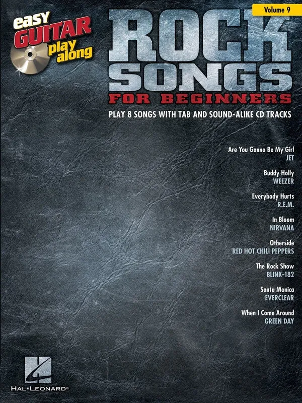 ROCK SONGS FOR BEGINNERS EASY GUITAR PLAYALONG V9 BK/CD