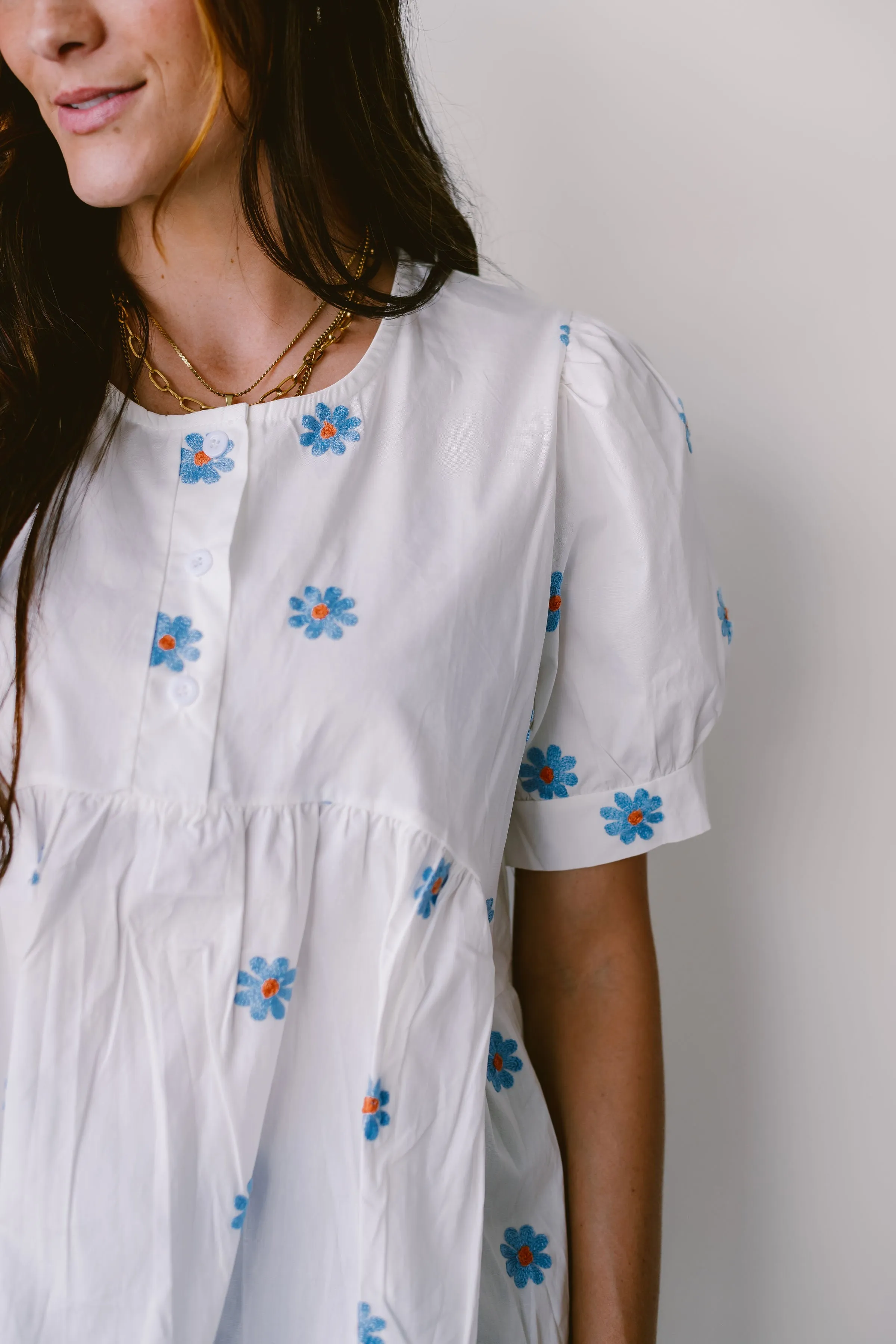 Ronnie Embroidered Babydoll Top