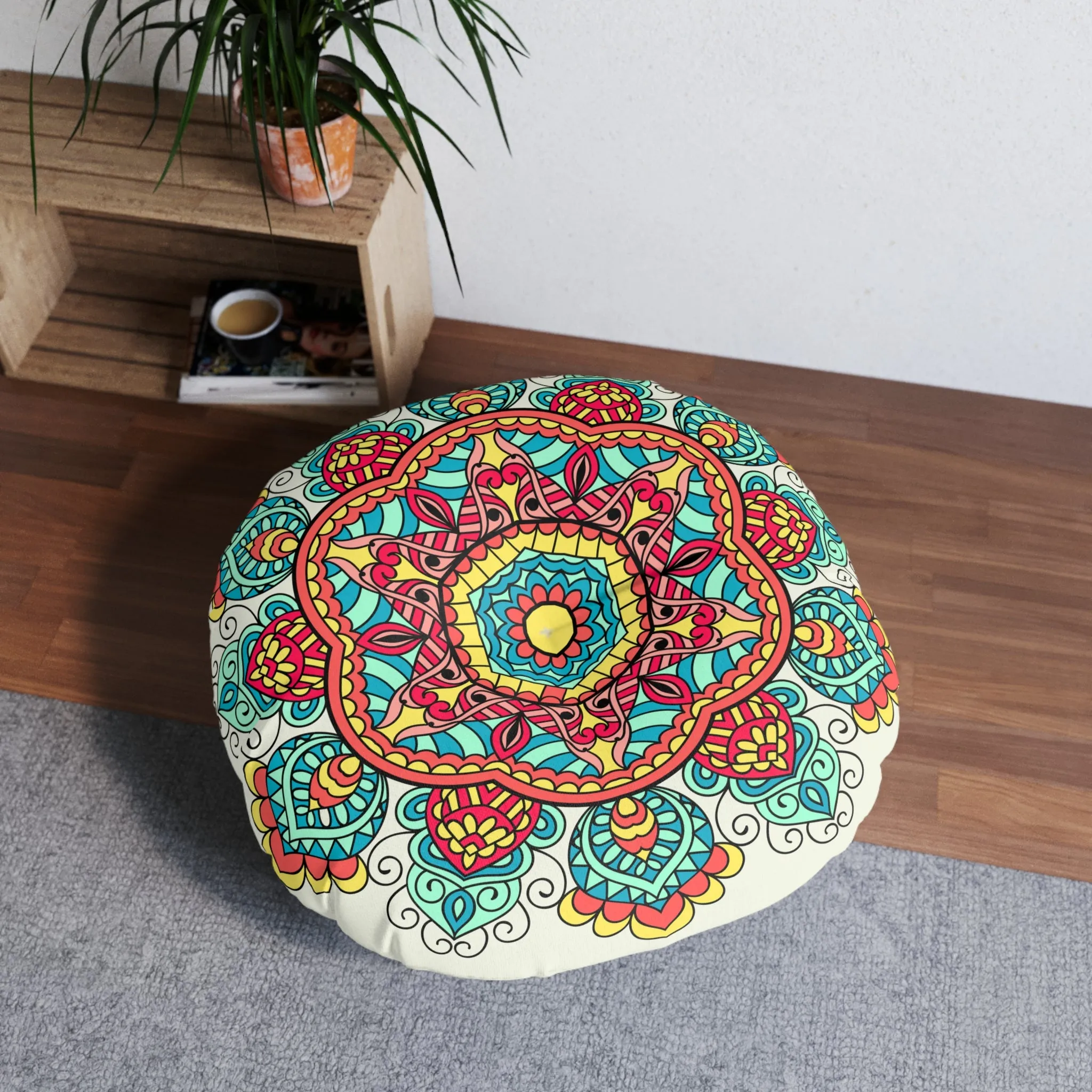 Russia Tufted Floor Pillow, Round