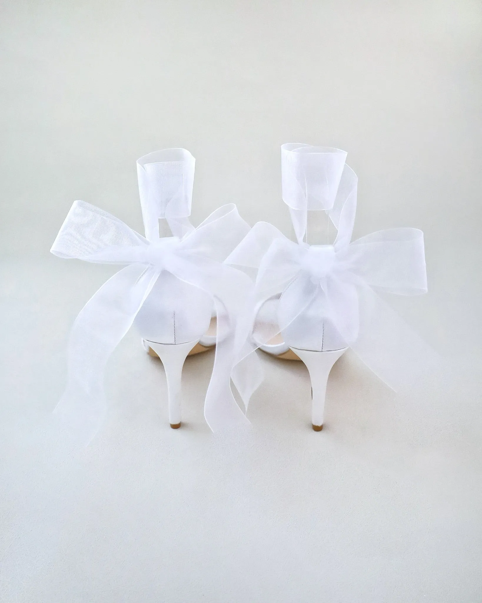 Satin High Heel Wedding Sandals with Wrapped Ankle Tie