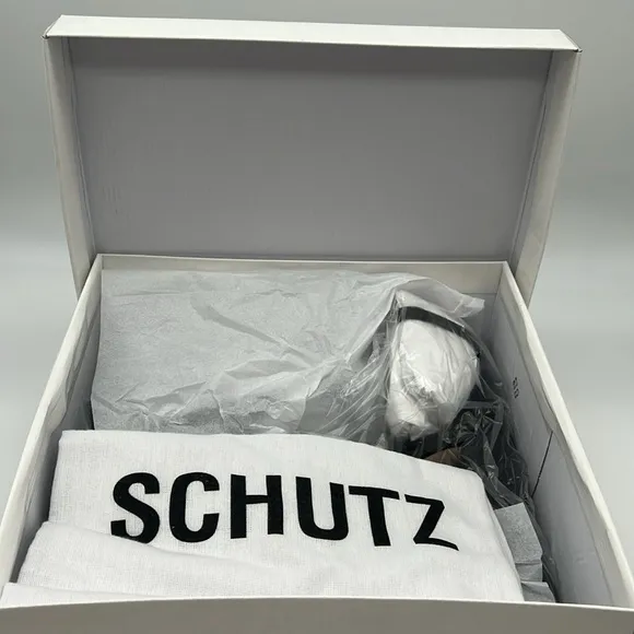 Schutz NWB Lenne Nappa Leather Platform Sandals Black