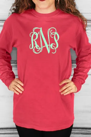 Shades of Red/Orange Comfort Colors Long Sleeve T-Shirt