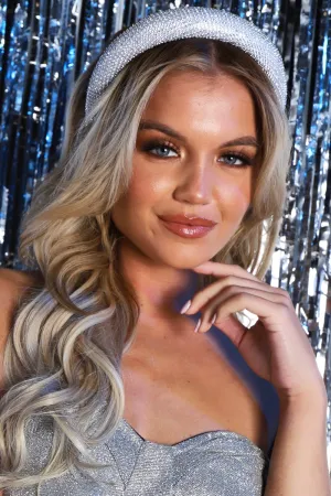 Silver Diamante Chunky Hairband - Nema