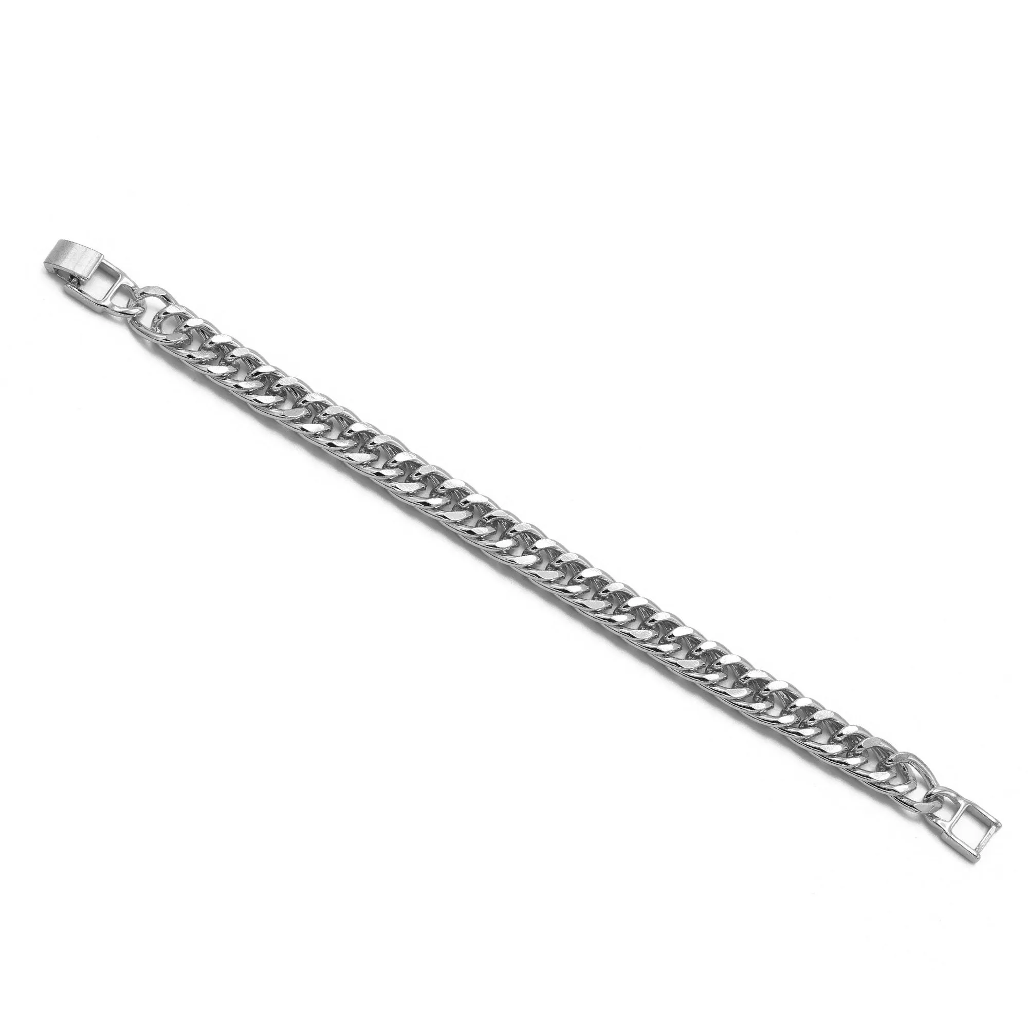 SILVER FLAT CURB CHAIN BRACELET HNB90464SL (XE16)