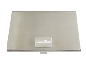 Silver Toned Etched Speed Boat Business Card Holder