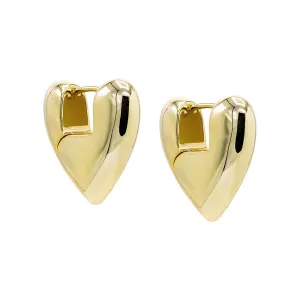 Solid Super Chunky Heart Hoop Earring