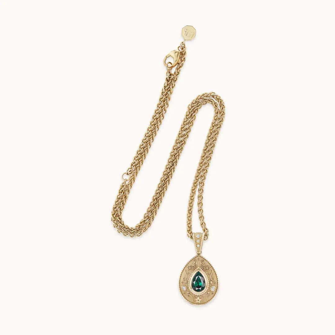 Southwestern Pear Charm Necklace