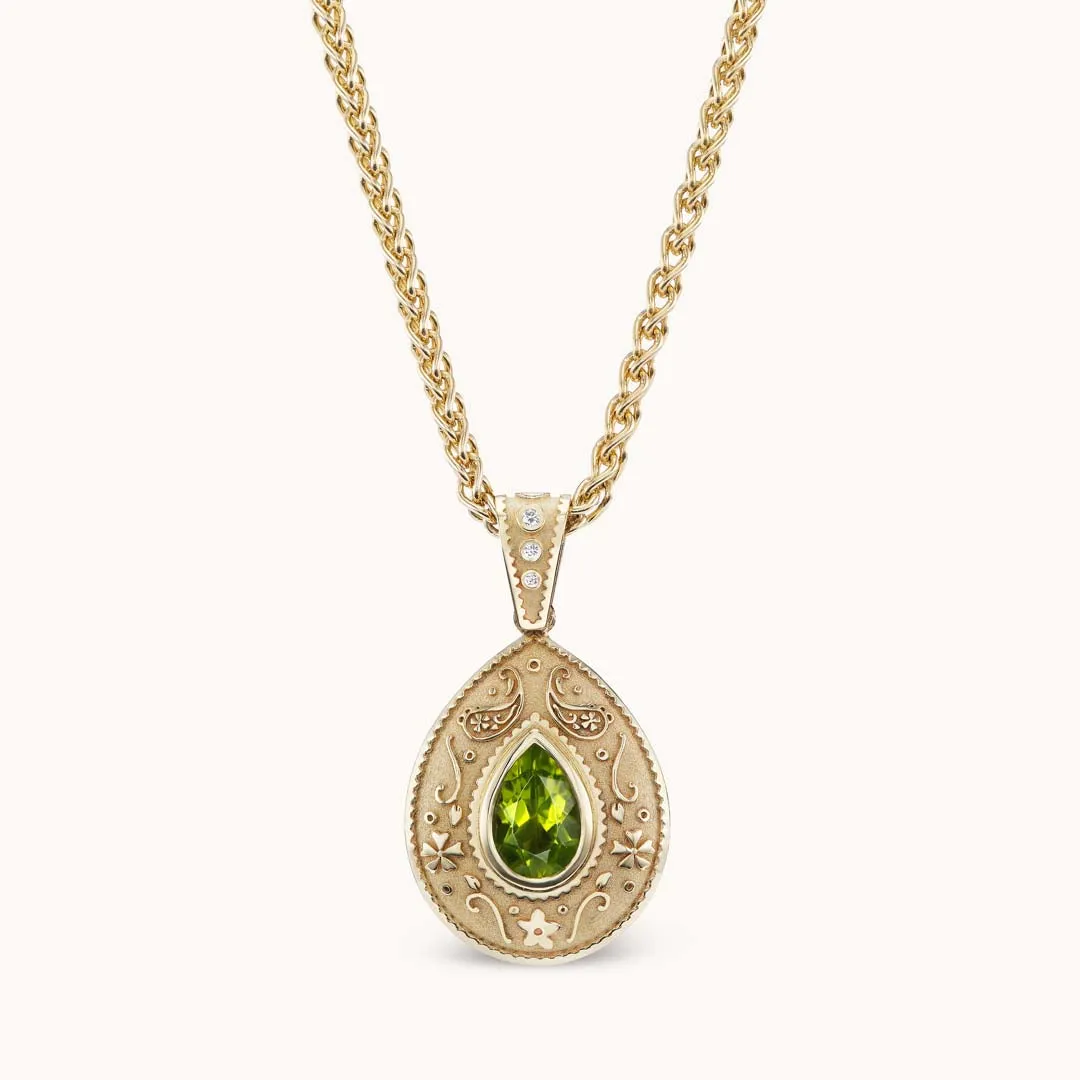 Southwestern Pear Charm Necklace