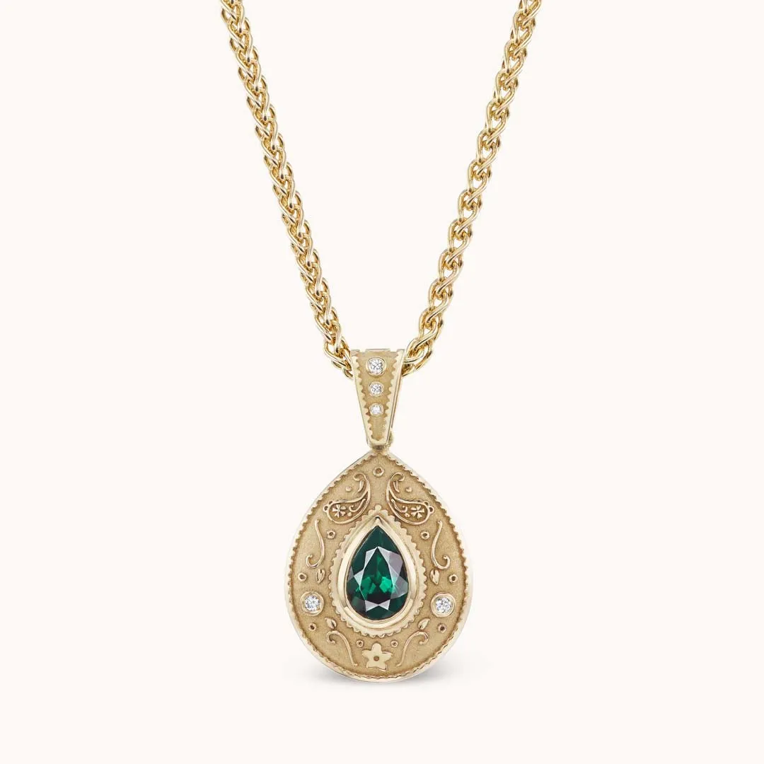Southwestern Pear Charm Necklace