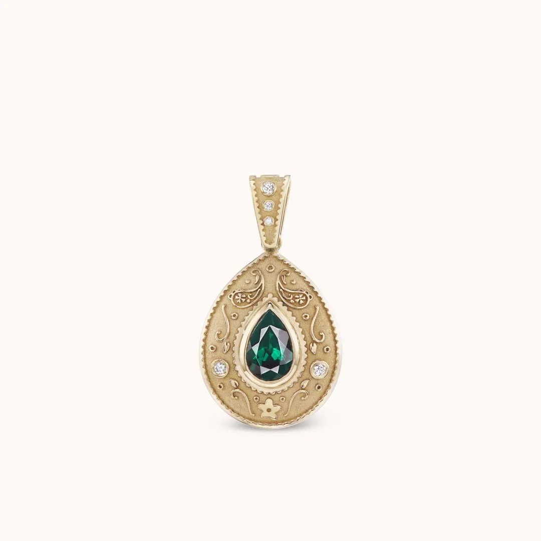 Southwestern Pear Charm Necklace