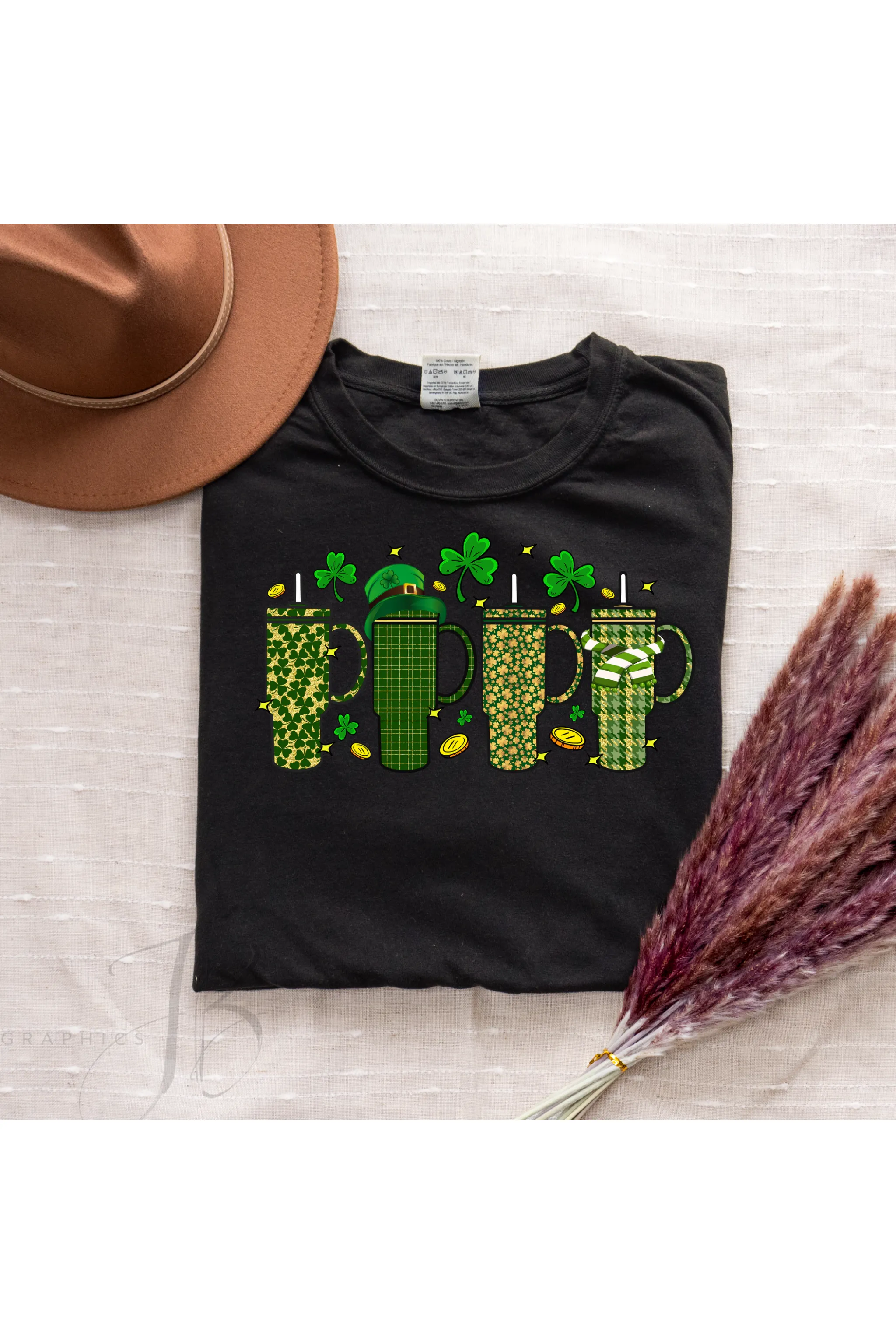 St Patricks day 4 cups in a row Comfort Colors T-Shirt