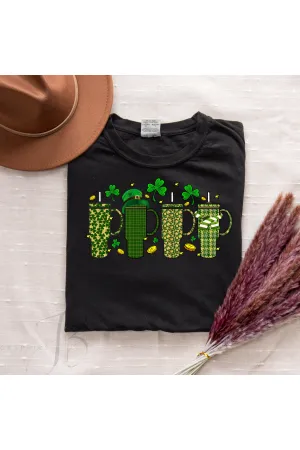 St Patricks day 4 cups in a row Comfort Colors T-Shirt