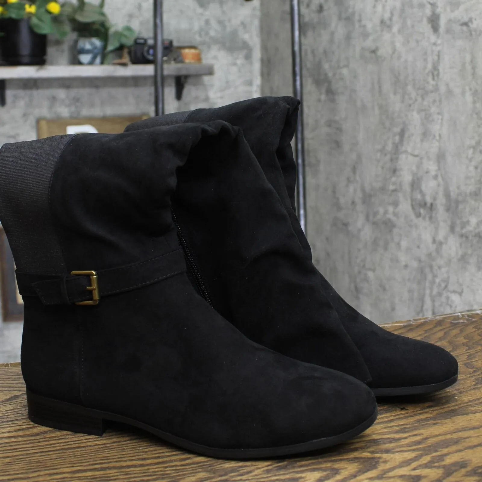 Style & Co Womens Kimmball Wide-Calf Over-The-Knee Boots Black 11M-WC