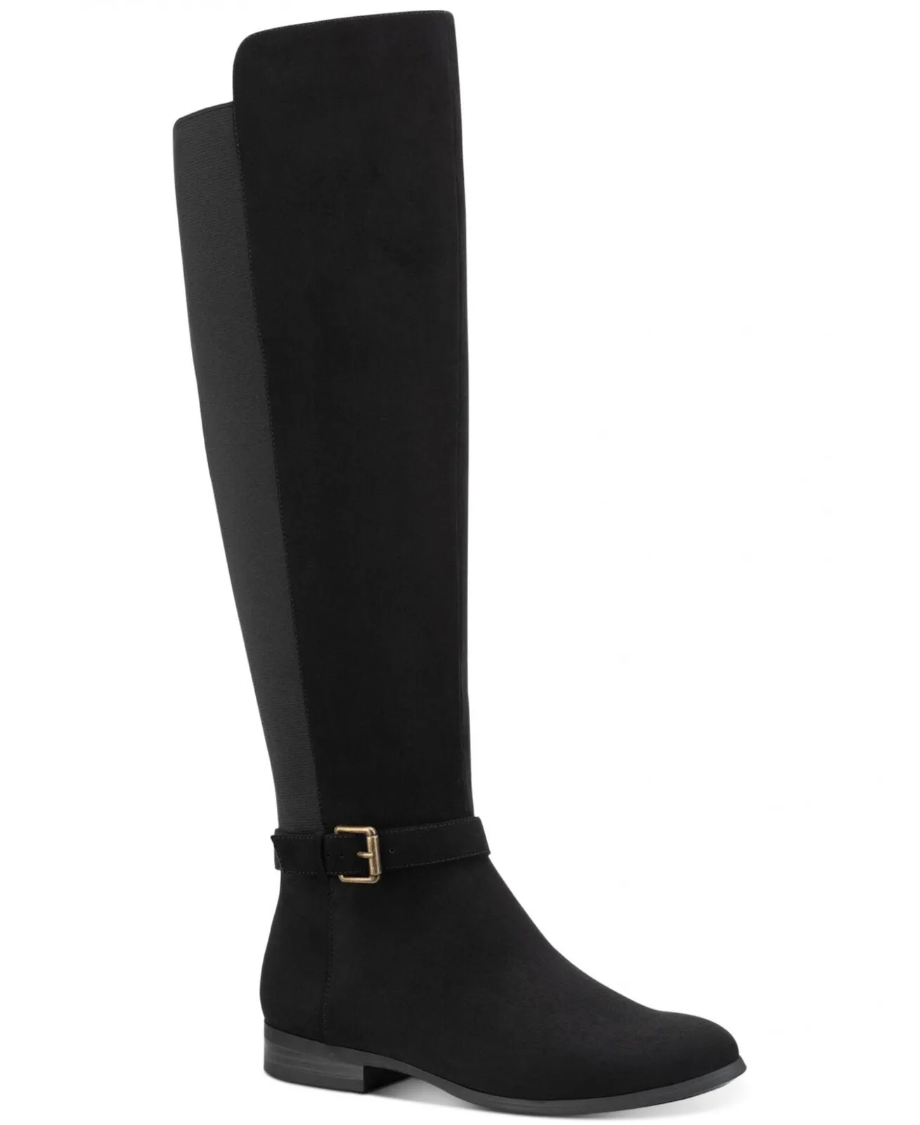 Style & Co Womens Kimmball Wide-Calf Over-The-Knee Boots Black 11M-WC