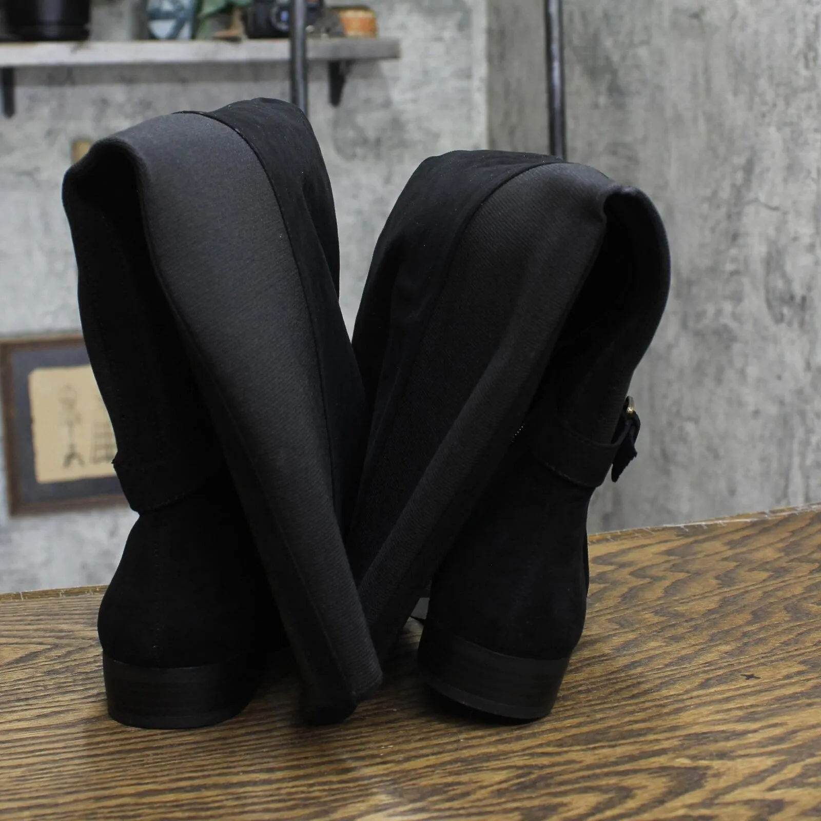 Style & Co Womens Kimmball Wide-Calf Over-The-Knee Boots Black 11M-WC