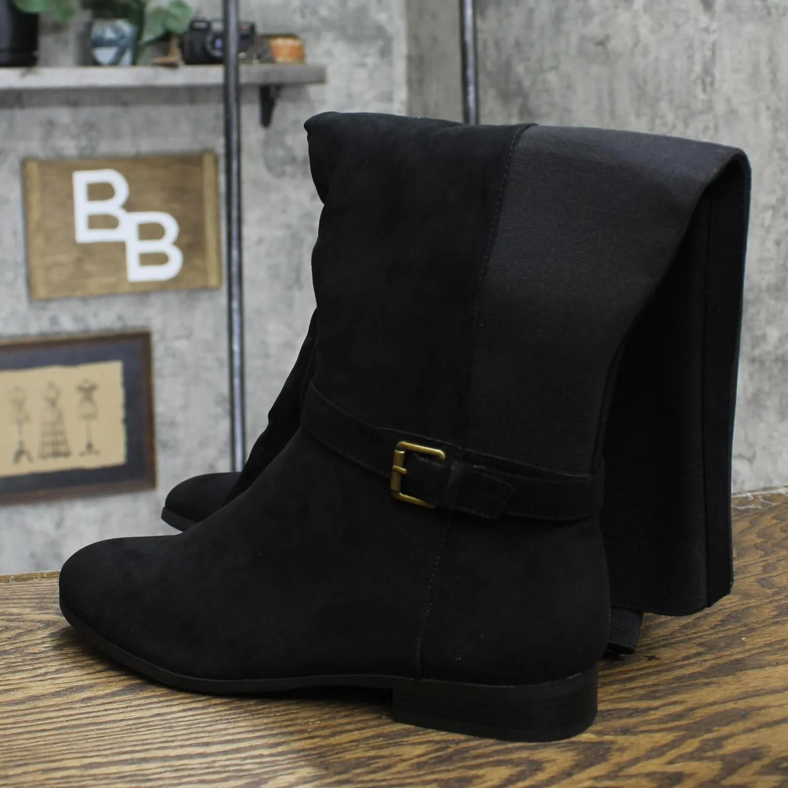 Style & Co Womens Kimmball Wide-Calf Over-The-Knee Boots Black 11M-WC