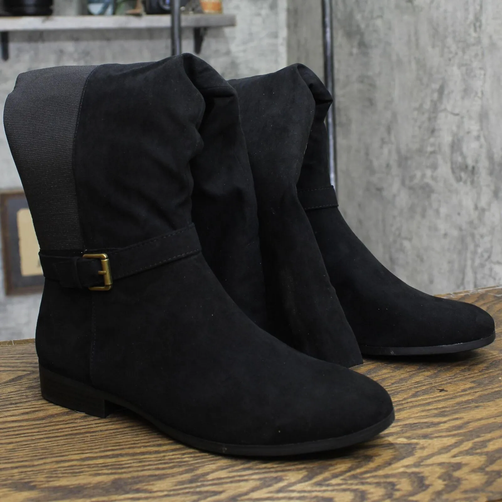 Style & Co Womens Kimmball Wide-Calf Over-The-Knee Boots Black Micro 10M-WC