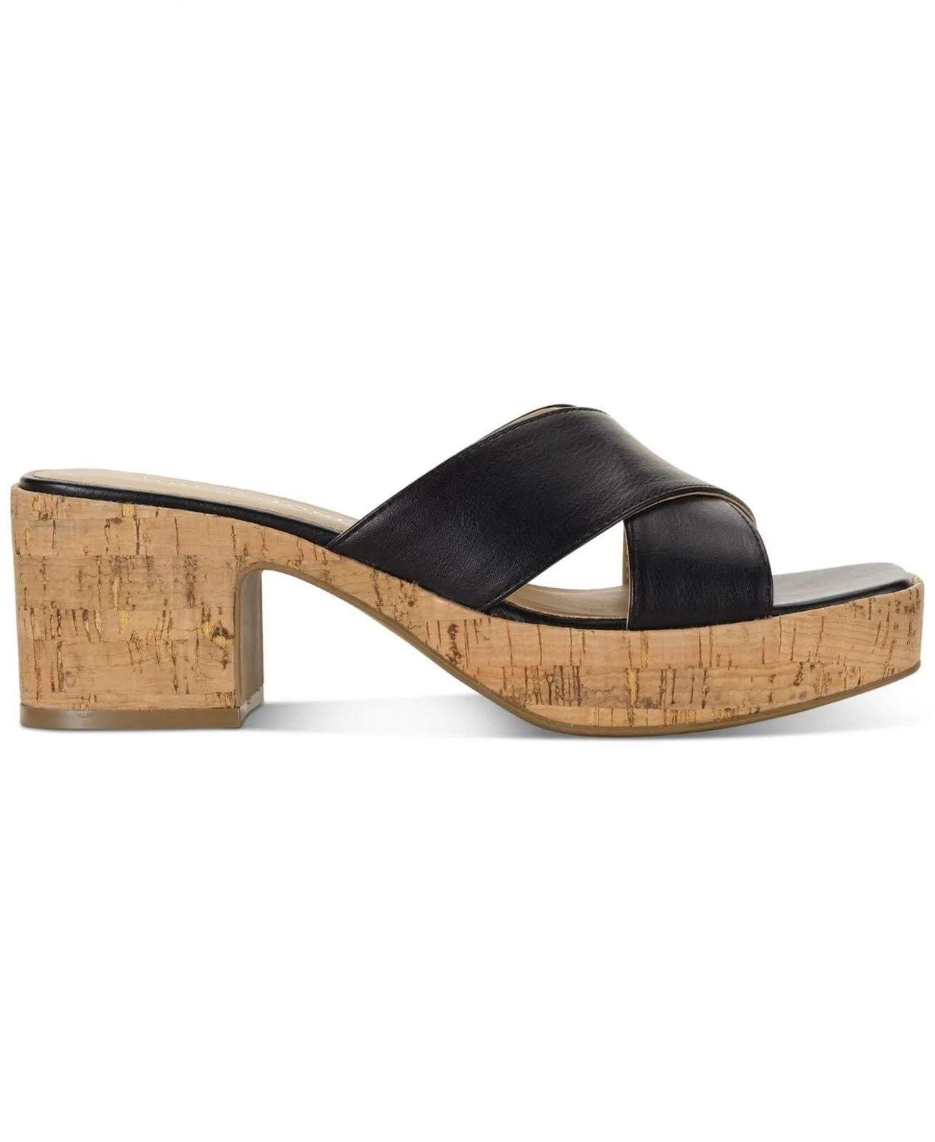Sun   Stone Womens Giigi Crisscross Wedge Sandals 10014732800 Black 9M