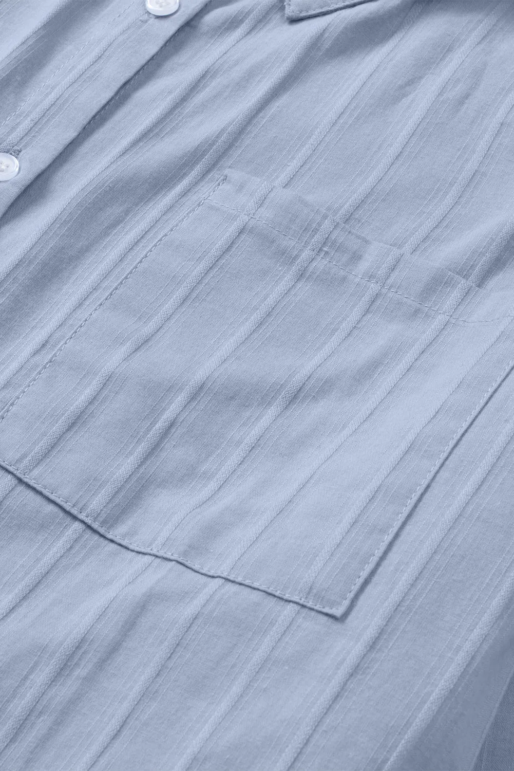Textured Buttons Pocketed Shirt