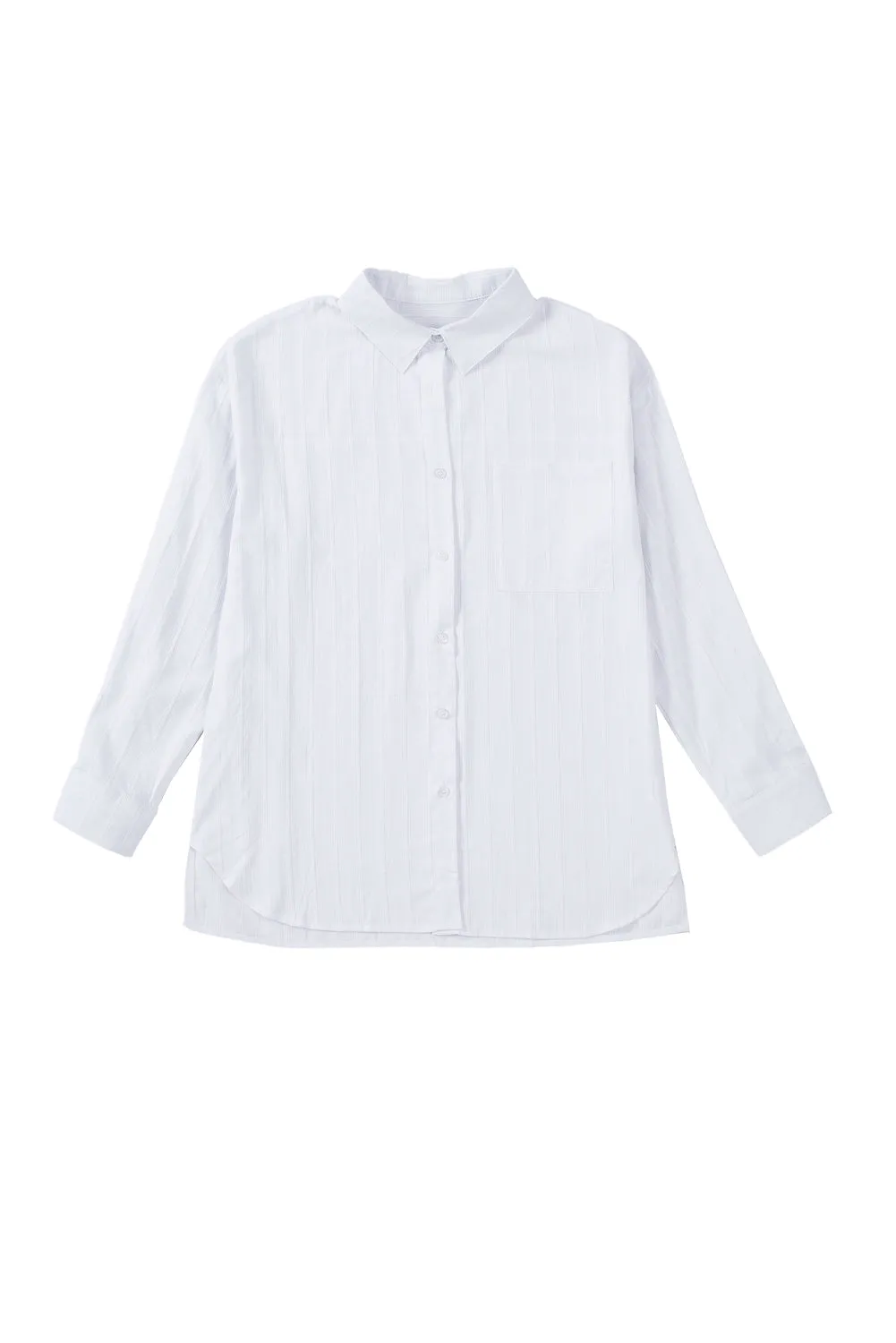 Textured Buttons Pocketed Shirt