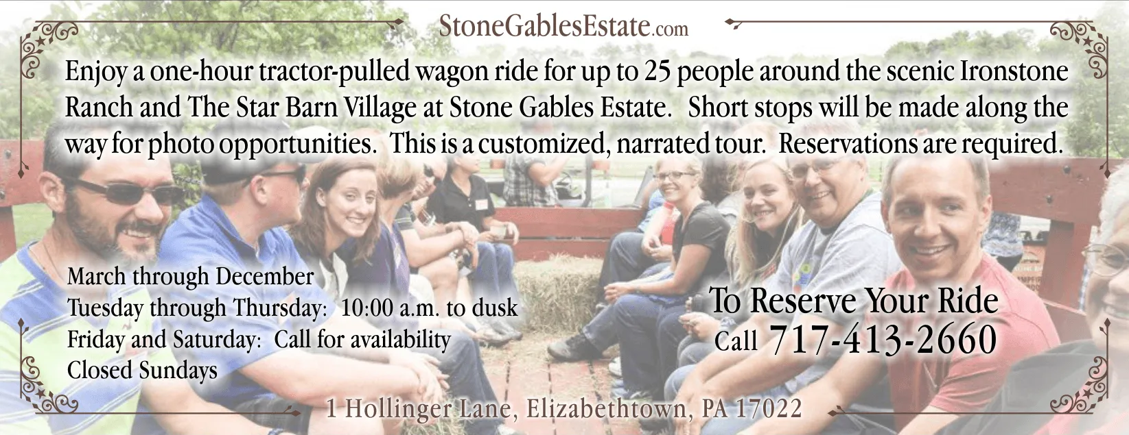 Tractor-Pulled Wagon Ride at Stone Gables Estate - Gift Certificate