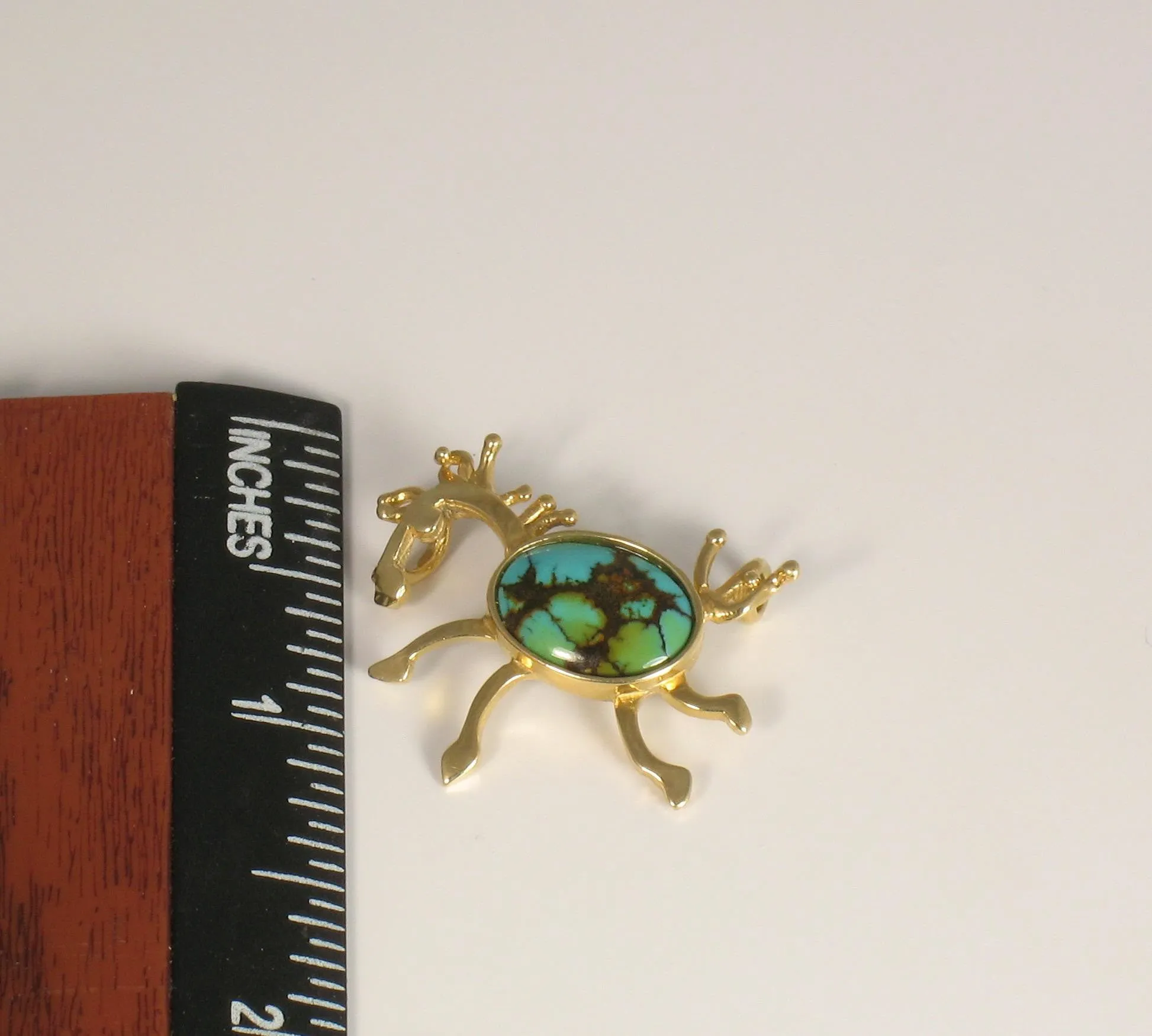 Turquoise and Gold Crazy Horse Necklace