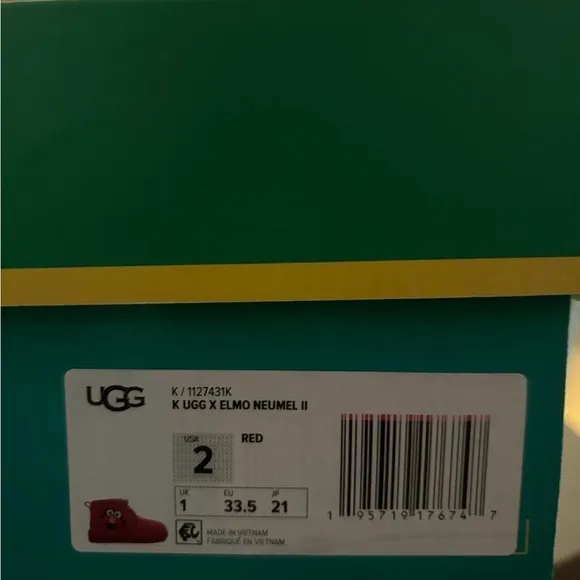 UGG X SESAME STREET Elmo Neumel RedLittle Kids Boots 1-3Y Preschool Size