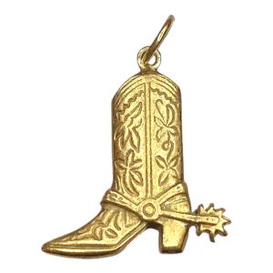 Vintage 14K Western Boot Charm Pendant