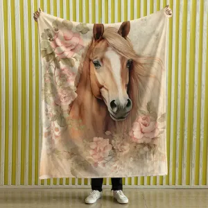 Vintage Horse Equestrian Ephemera Velveteen Plush Blanket Gift for Horse lover, Farm House Decor, Equine Art, Antique Horse Decor, Equestrian Gifts 09