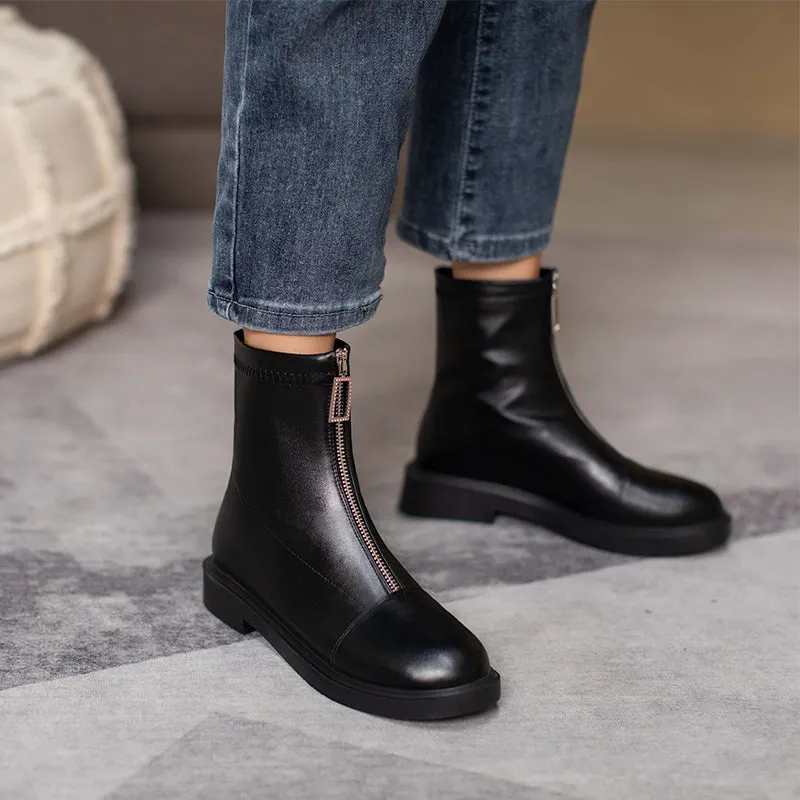 White Black Winter Autumn Ankle Booties Women