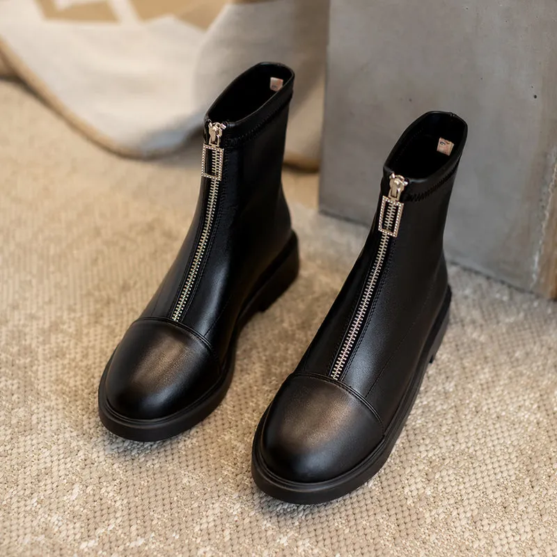White Black Winter Autumn Ankle Booties Women