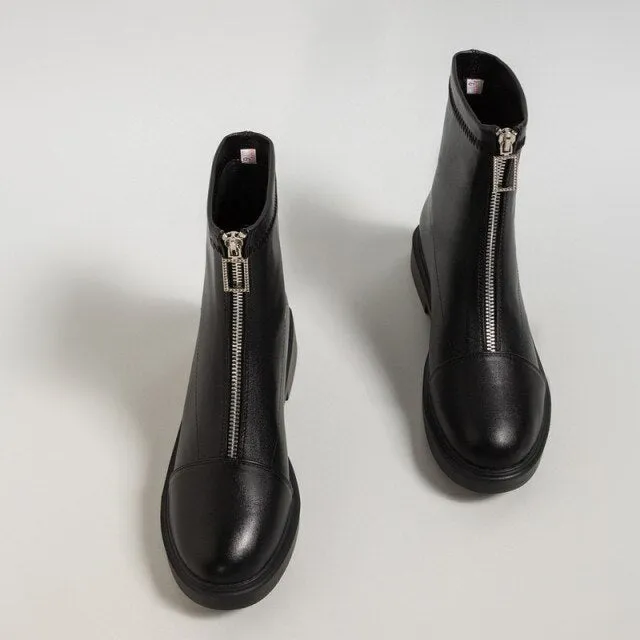 White Black Winter Autumn Ankle Booties Women
