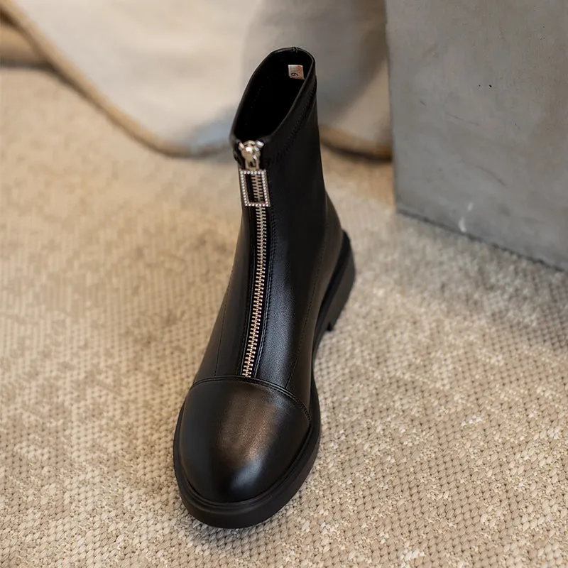 White Black Winter Autumn Ankle Booties Women