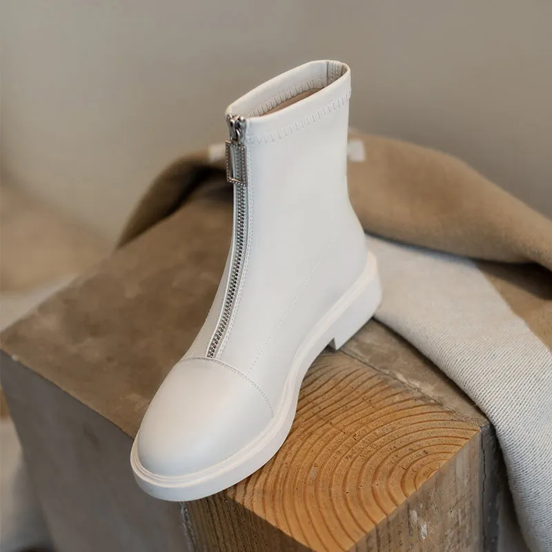 White Black Winter Autumn Ankle Booties Women