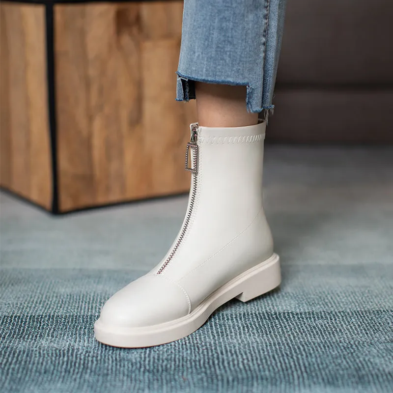 White Black Winter Autumn Ankle Booties Women