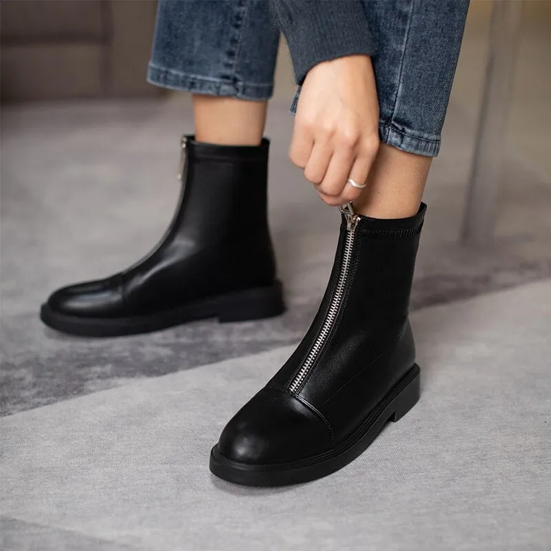 White Black Winter Autumn Ankle Booties Women