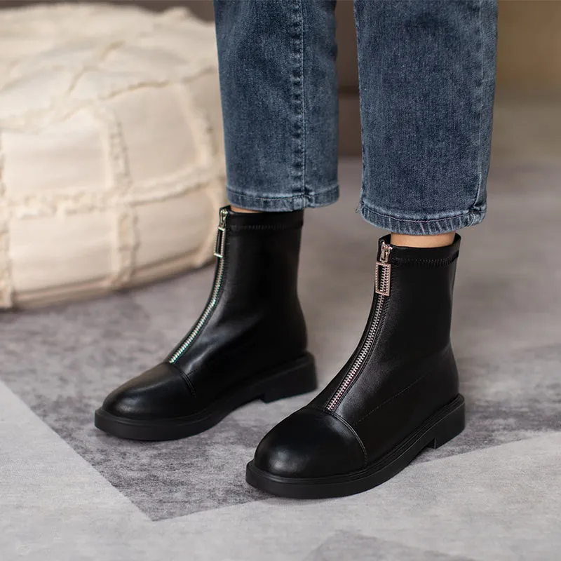 White Black Winter Autumn Ankle Booties Women