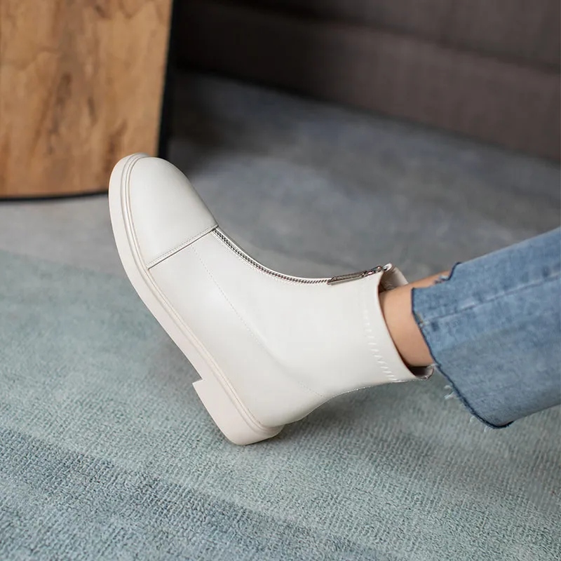 White Black Winter Autumn Ankle Booties Women