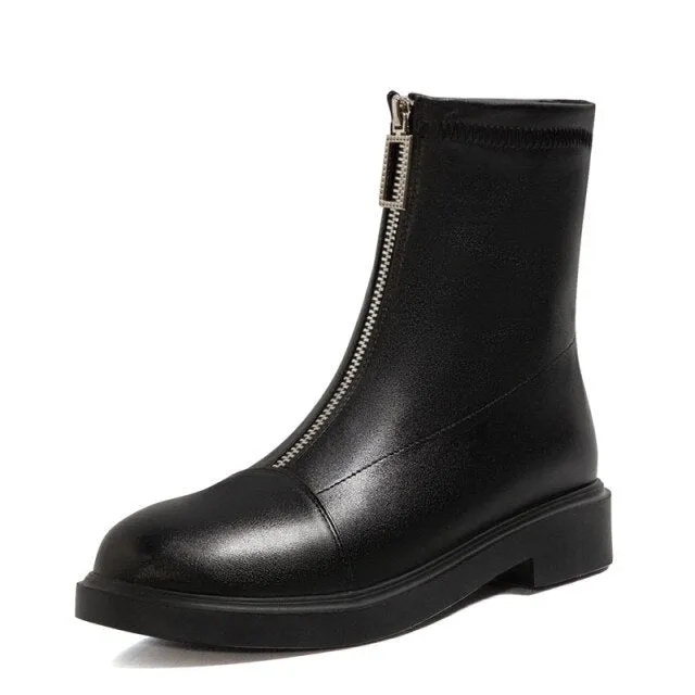 White Black Winter Autumn Ankle Booties Women
