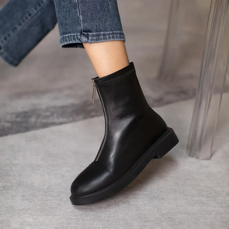 White Black Winter Autumn Ankle Booties Women