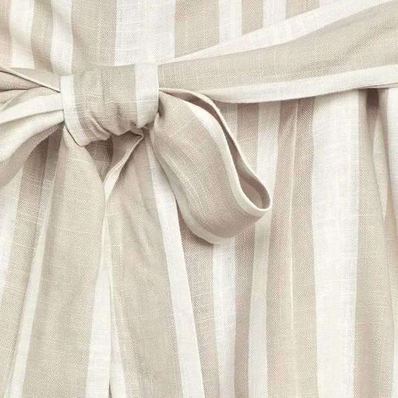 Willow Johnny Striped High Tie-Waist Linen Shorts