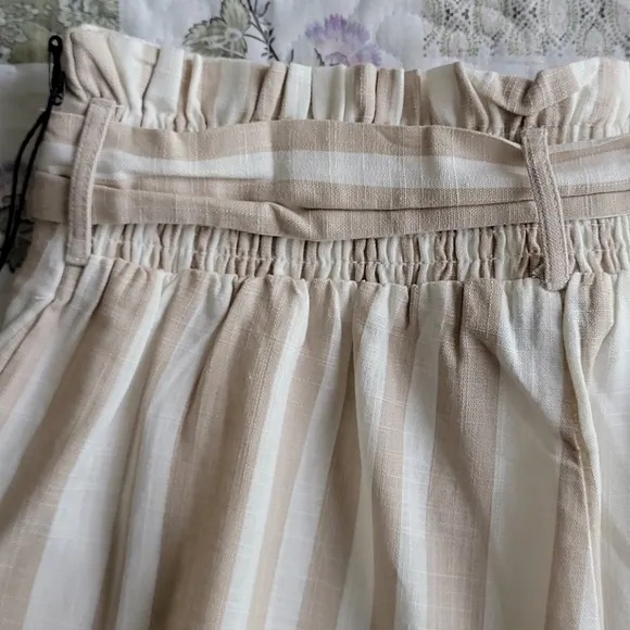 Willow Johnny Striped High Tie-Waist Linen Shorts