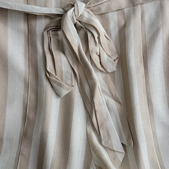 Willow Johnny Striped High Tie-Waist Linen Shorts