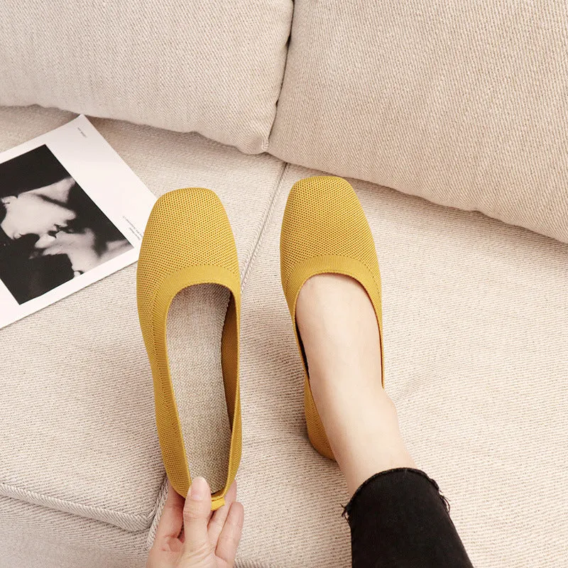 Women's Fashion Knitted Flat Casual Shoes